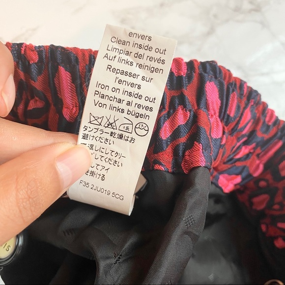 Kenzo Leopard Print Mini Skirt Pink/Red Medium - Picture 8 of 11